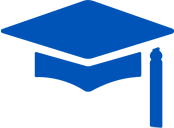 Icon image of blue graduation hat